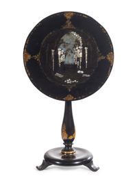 A Victorian Mother-of-Pearl Inlaid Papier-Mâché Table