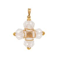 KATY BRISCOE, ROCK CRYSTAL AND DIAMOND MALTESE CROSS PENDANT