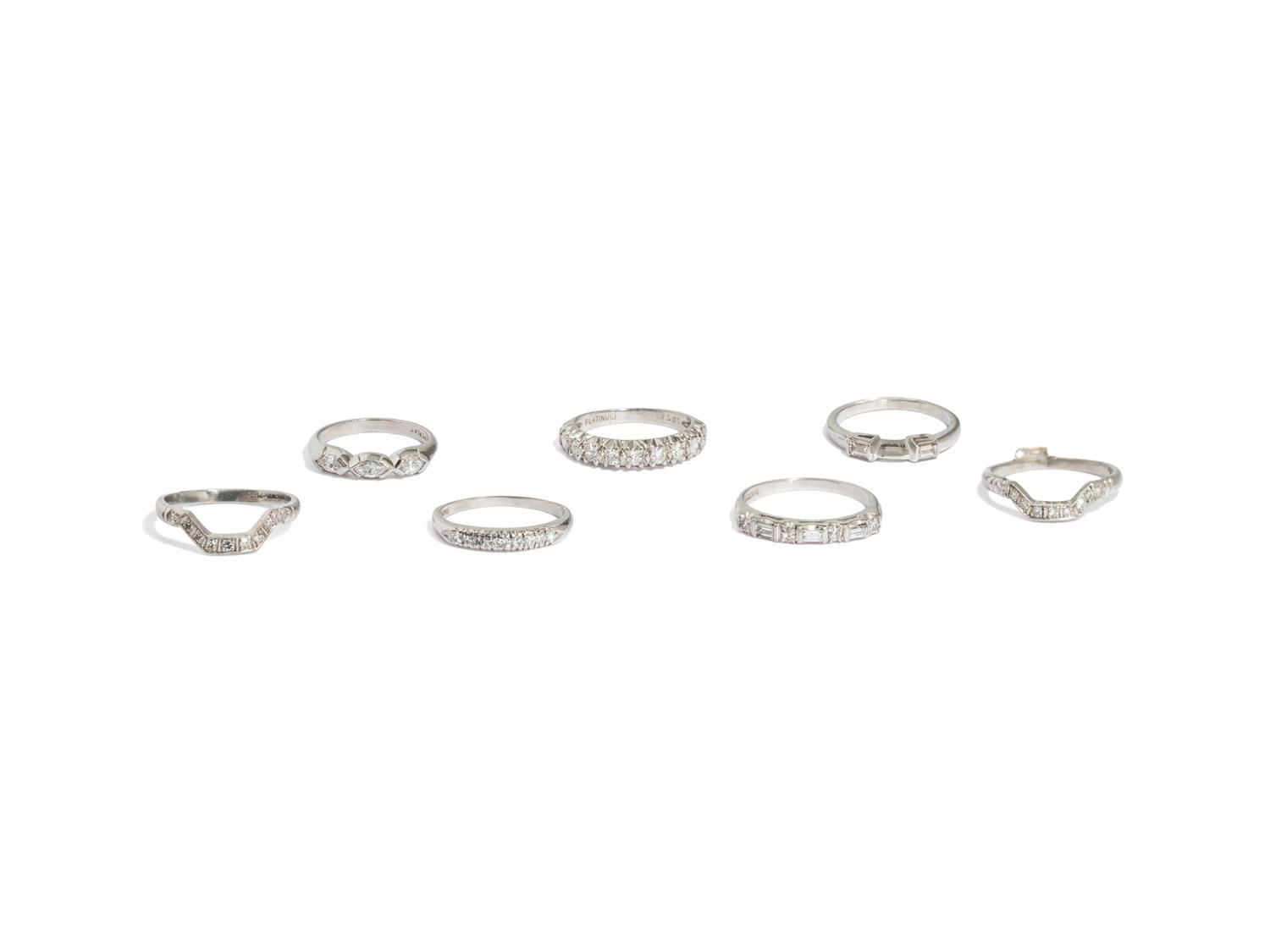 COLLECTION OF STACKING DIAMOND RINGS