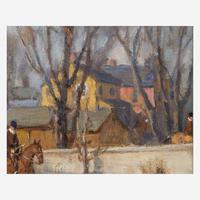 Charles Morris Young (American, 1869–1964) Mr. Jefford's Hounds Crossing the Octoraro (Andrew's Bridge)