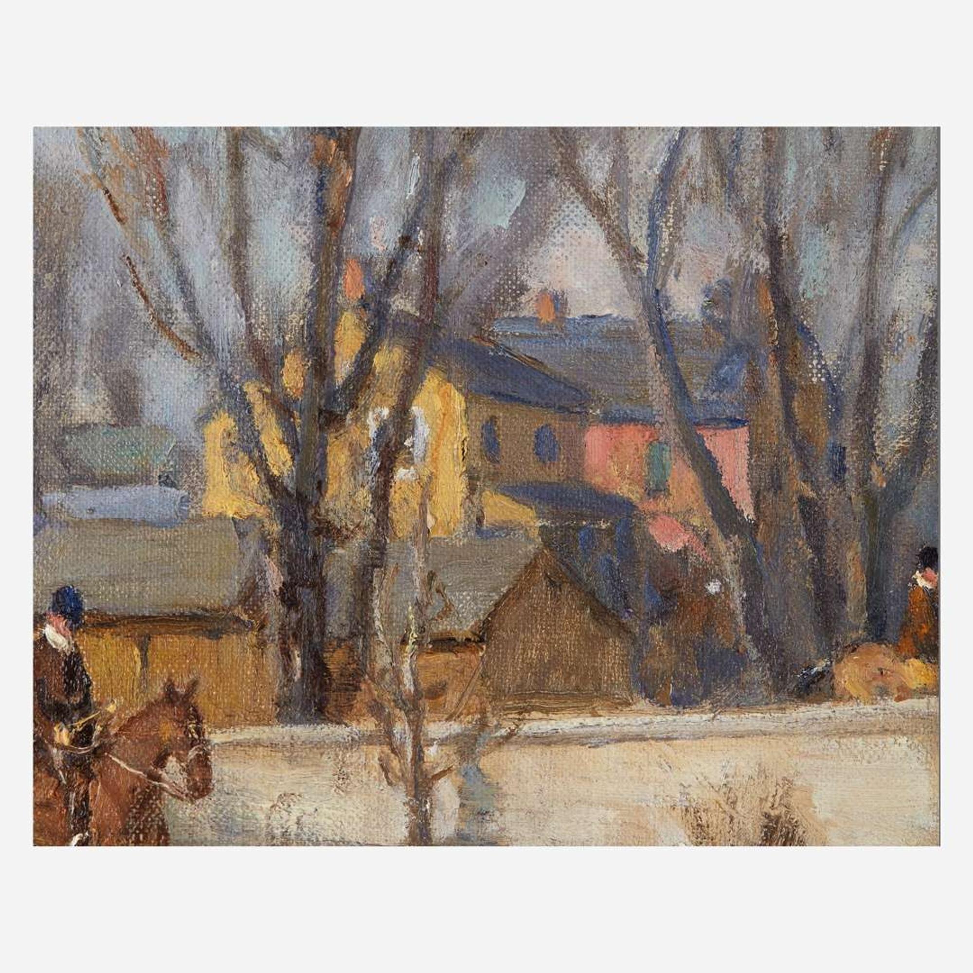 Charles Morris Young (American, 1869–1964) Mr. Jefford's Hounds Crossing the Octoraro (Andrew's Bridge)