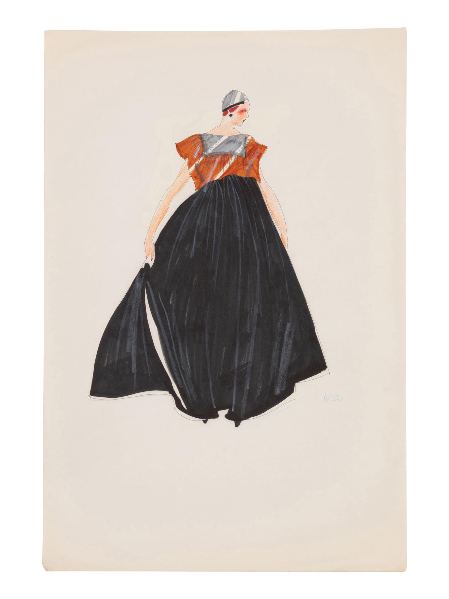 Jesper Nyeboe for Geoffrey Beene Fashion Illustration, 1976