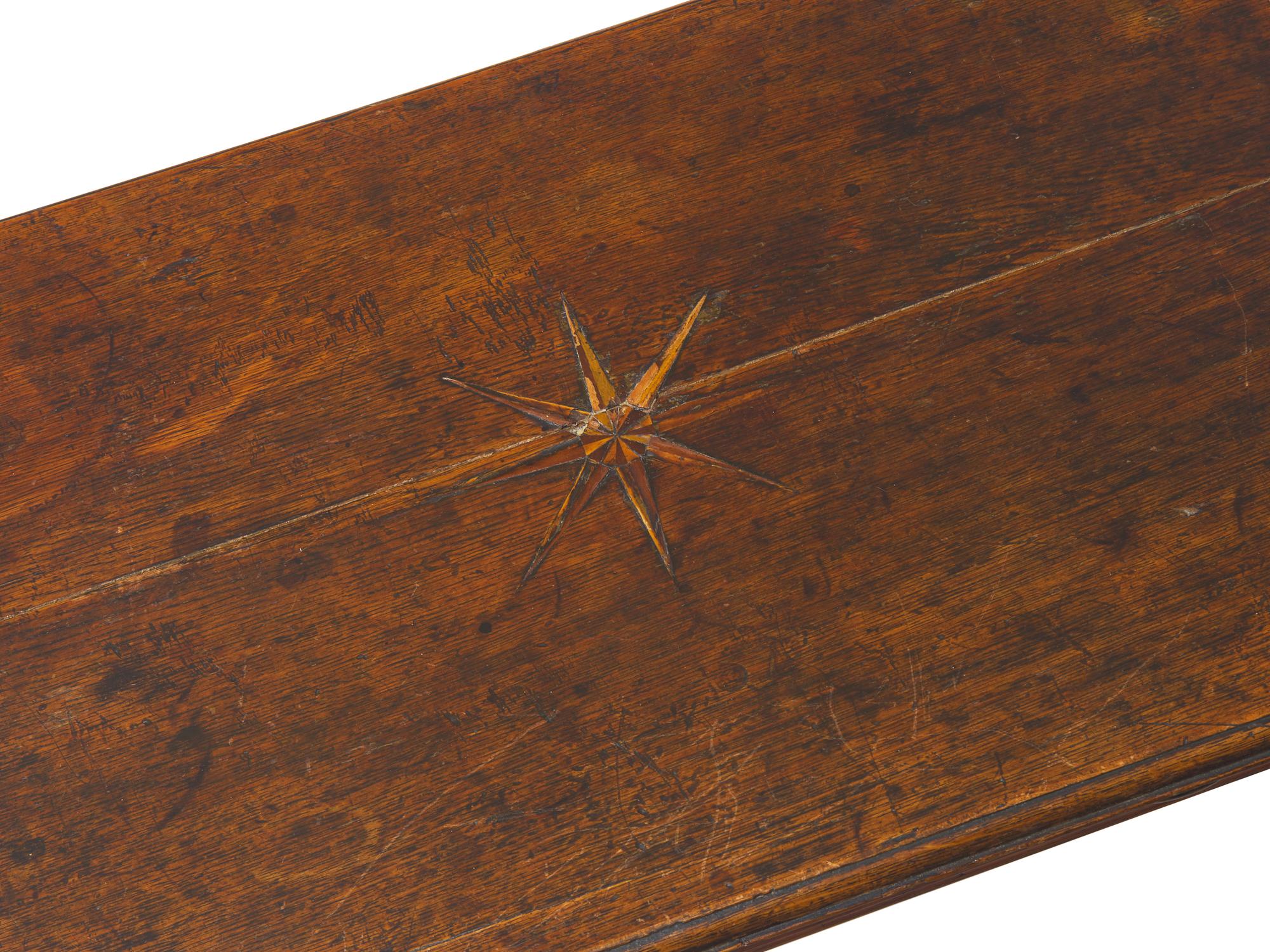 A George II Inlaid Walnut and Oak Dressing Table