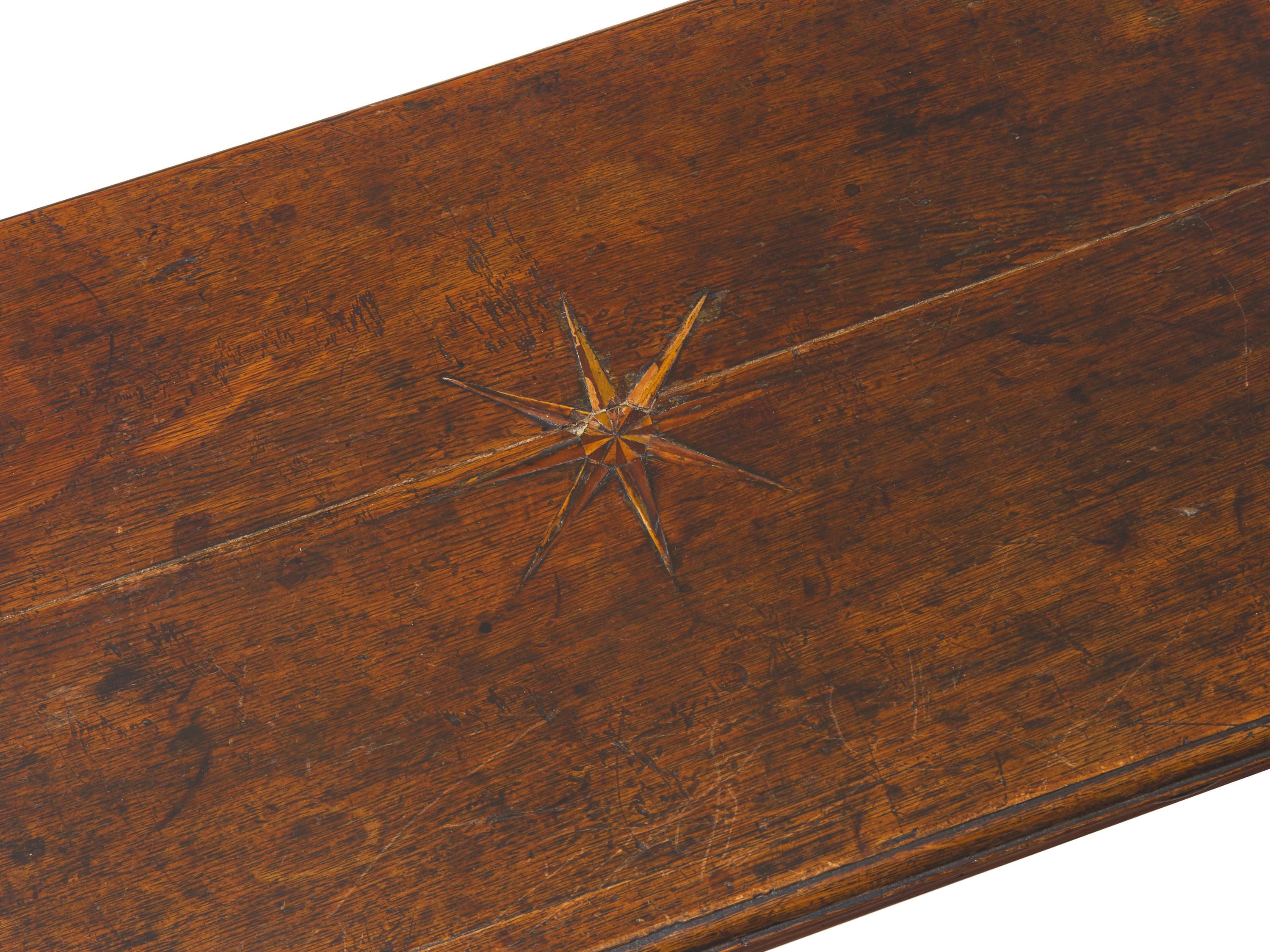 A George II Inlaid Walnut and Oak Dressing Table