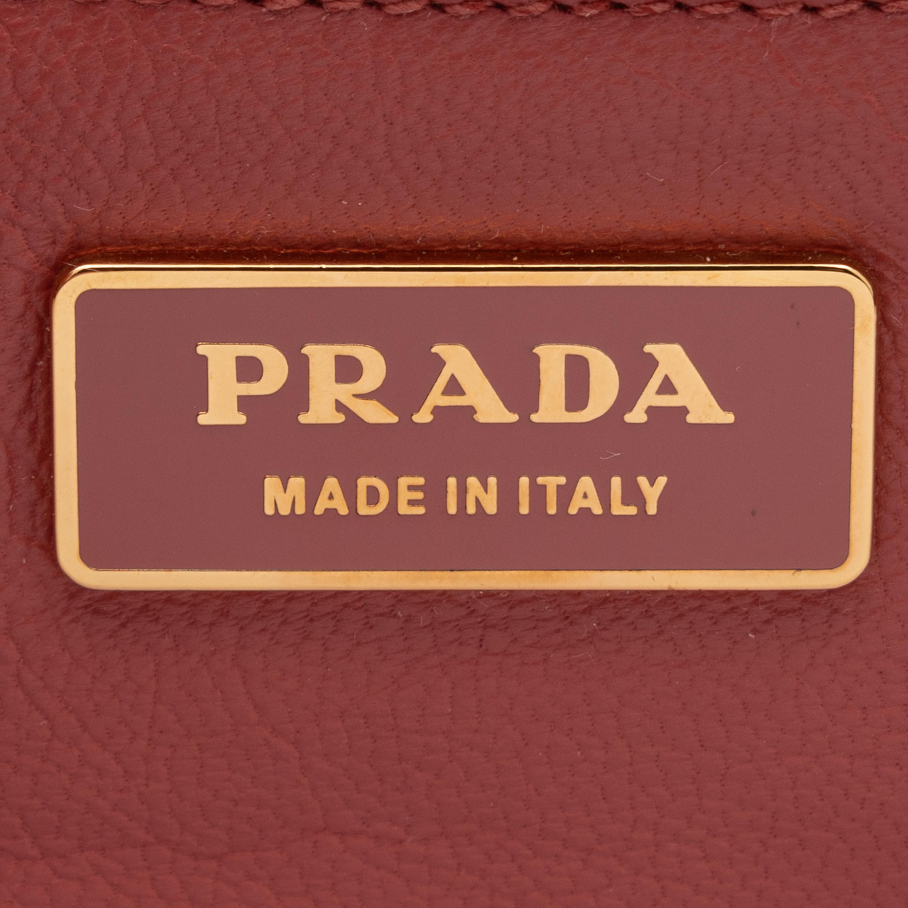 Prada, Vitello Metal Sound Bag in Tobacco Crocodile