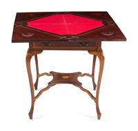 An Edwardian Satinwood Inlaid Mahogany Handkerchief Table