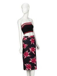 PRADA, KNIT BANDEAU & PRINTED SKIRT