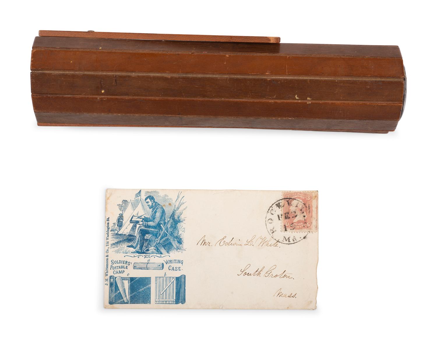 Civil War-era writing kit patented by George Hathaway, 1861.