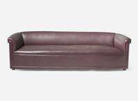 Ward Bennett for Brickel, Custom Leather Sofa
