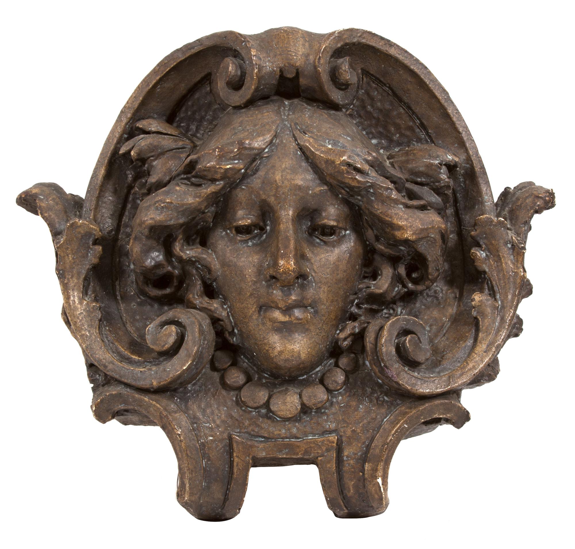 An Art Nouveau Style Plaster Wall Mount Height 19 1/2 inches. — 20TH CENTURY