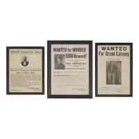 [Americana] Group of 3 Wanted Posters, 1907-13