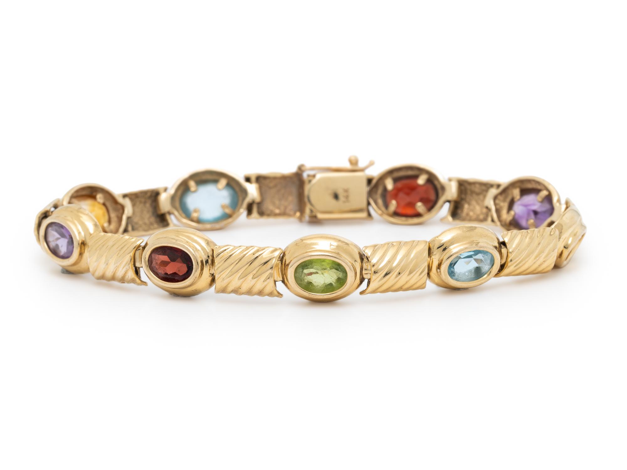YELLOW GOLD AND MULTIGEM BRACELET