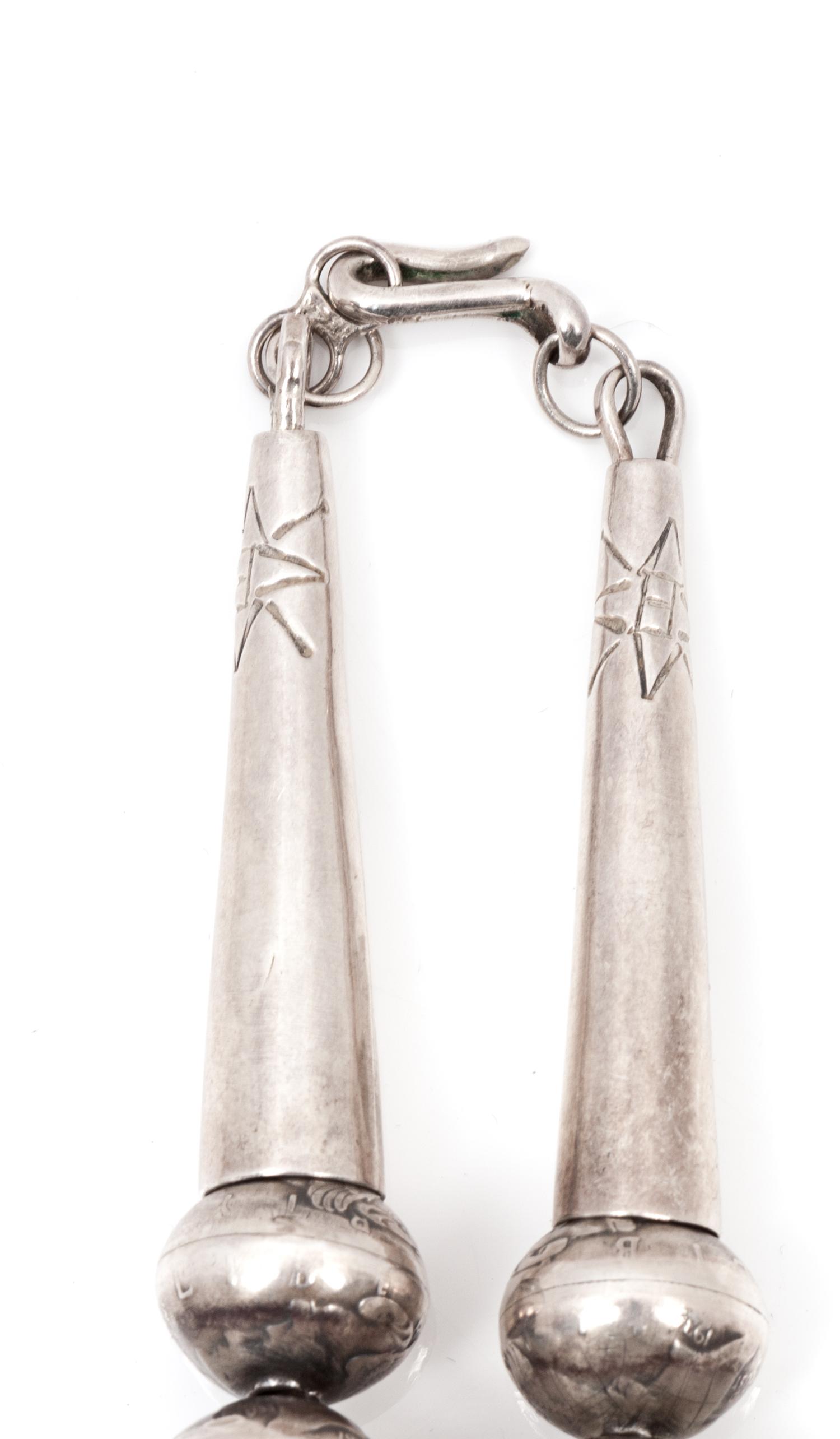 Navajo Mercury Dime Necklace, and Squash Blossom Hook Earrings