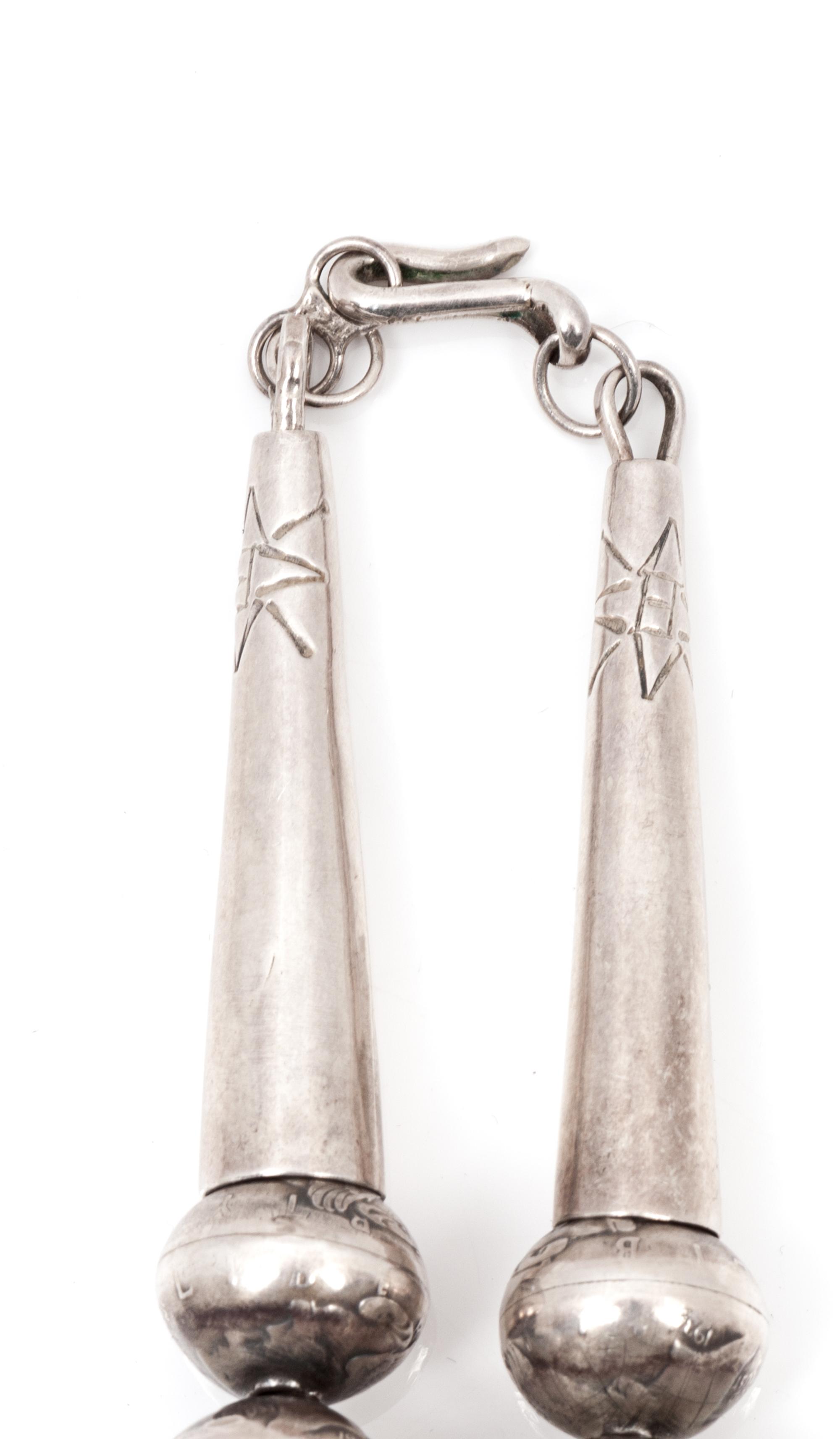 Navajo Mercury Dime Necklace, and Squash Blossom Hook Earrings
