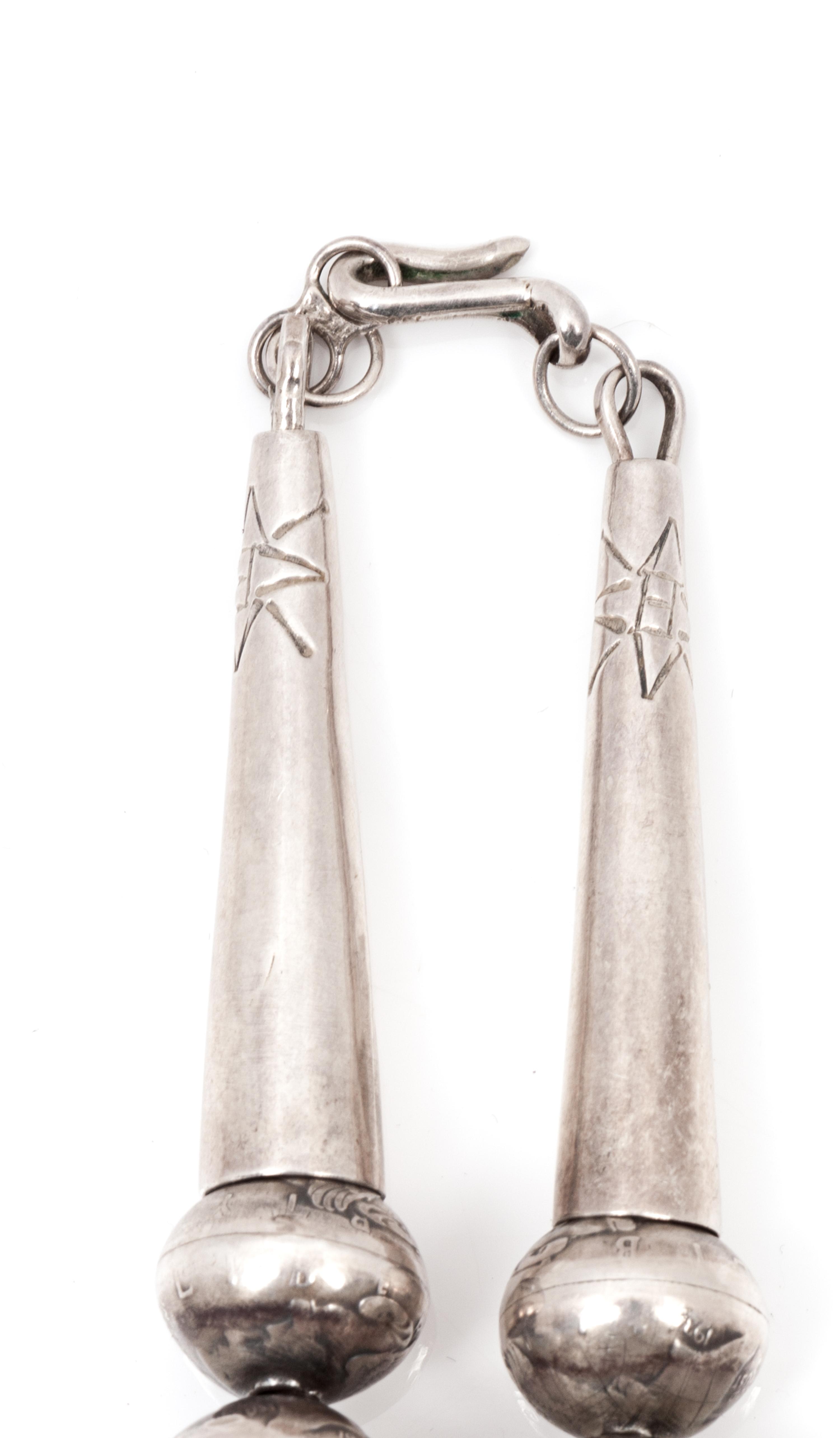 Navajo Mercury Dime Necklace, and Squash Blossom Hook Earrings