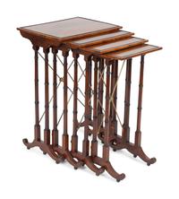 A Regency Cross-banded Rosewood Nest of Four Tables — 19TH CENTURY