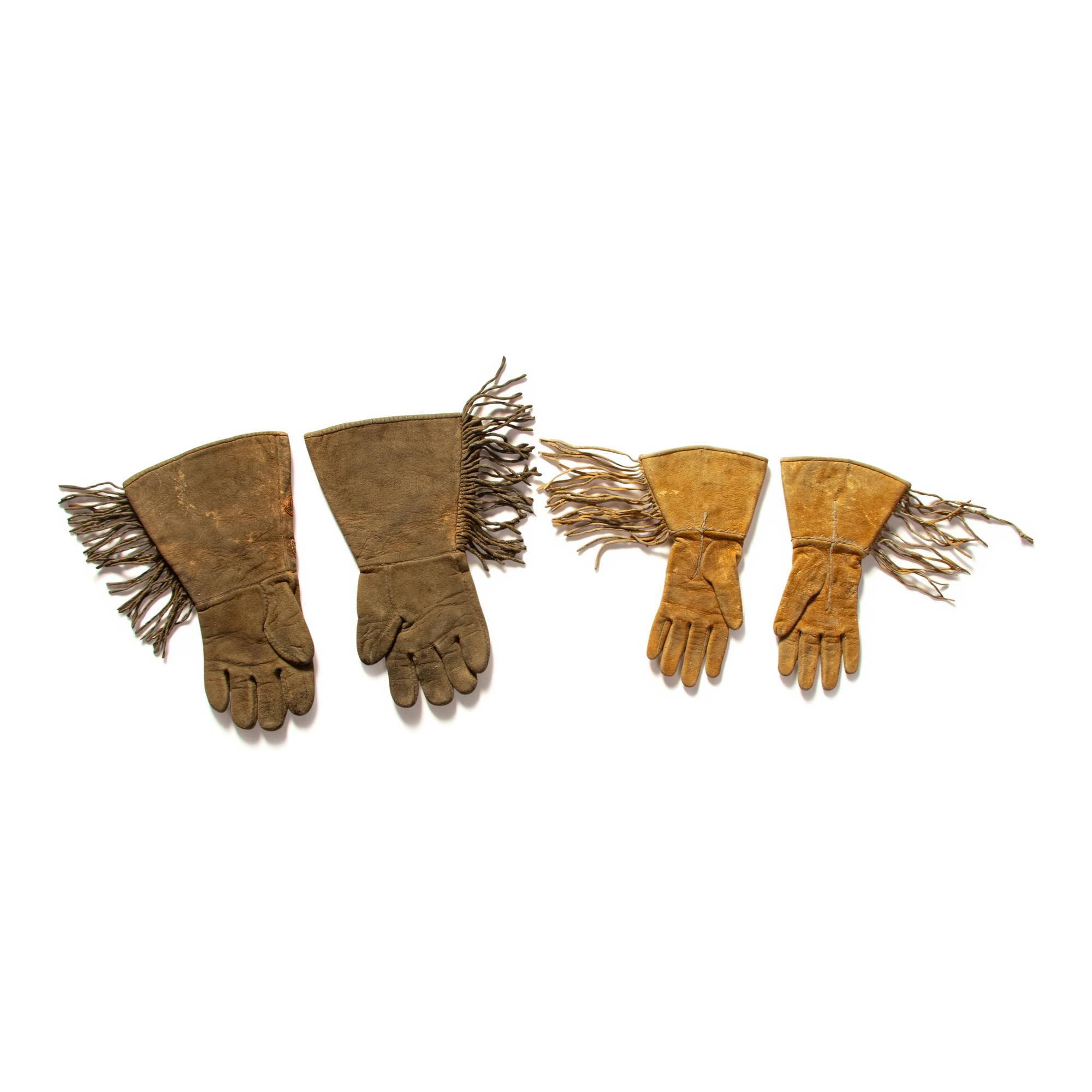 Apsáalooke [Crow] Beaded Hide Gauntlets