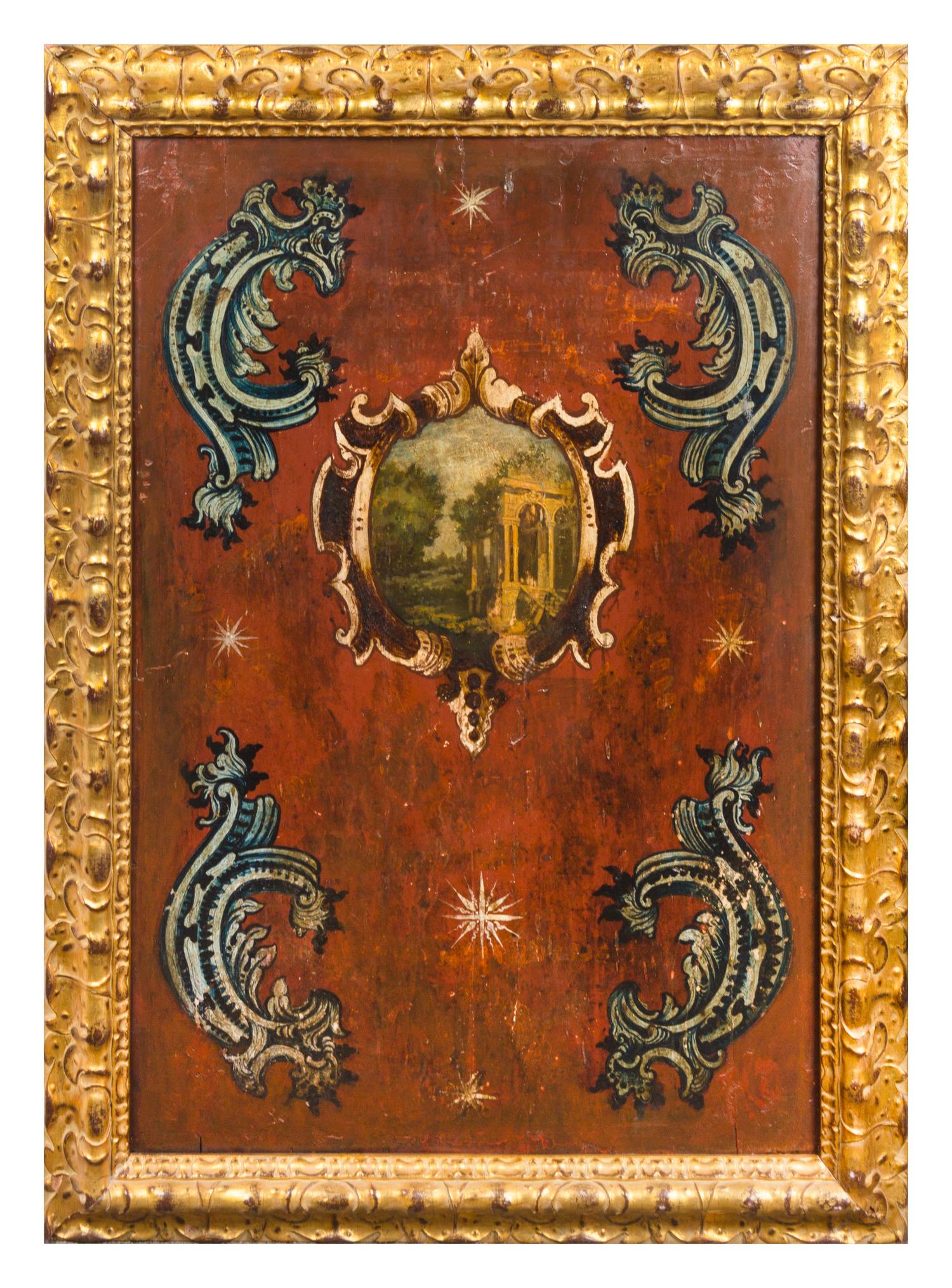 A Set of Four Italian Painted Panels Height 37 1/2 x width 25 inches. — 18TH/19TH CENTURY