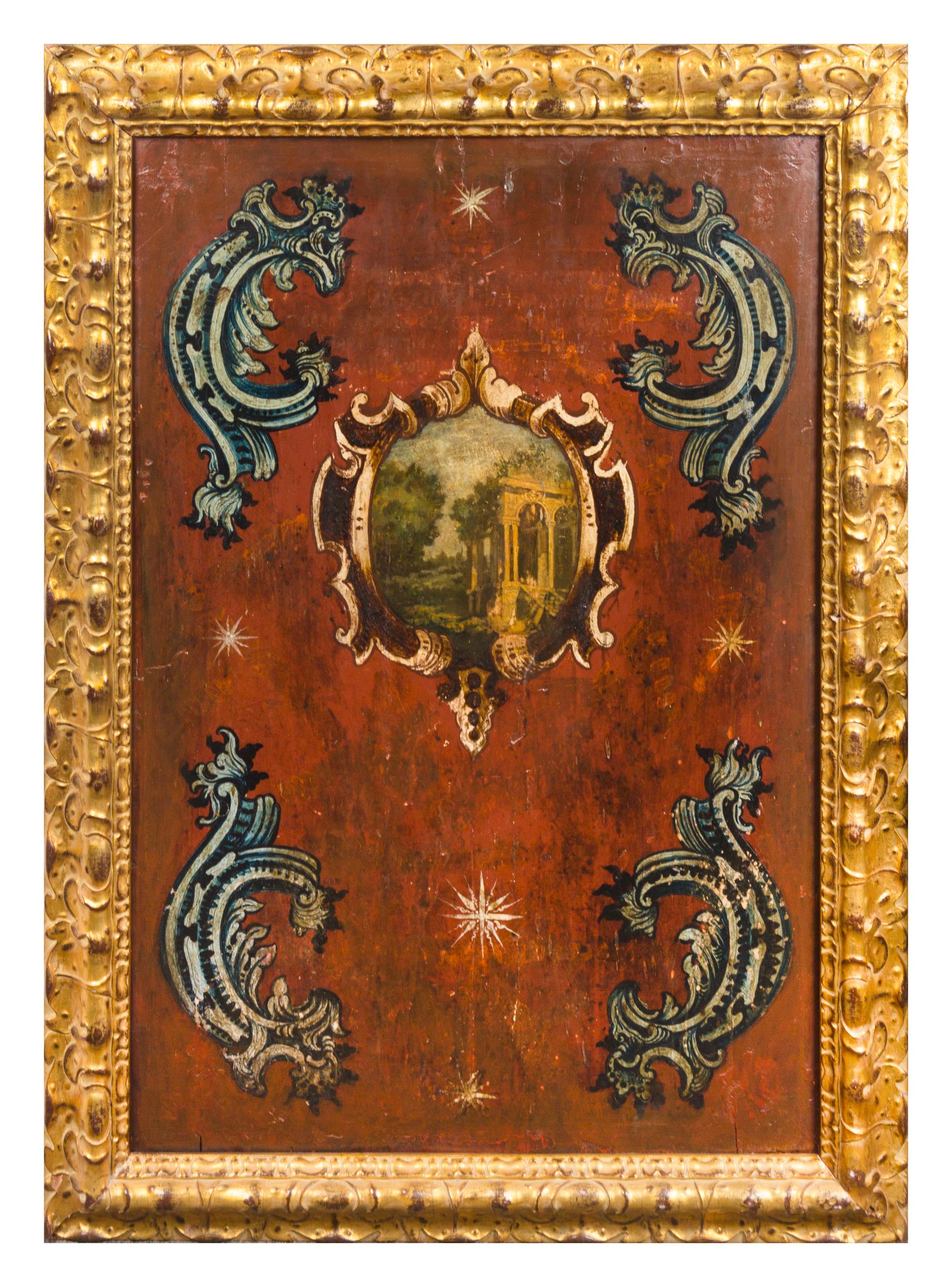 A Set of Four Italian Painted Panels Height 37 1/2 x width 25 inches. — 18TH/19TH CENTURY