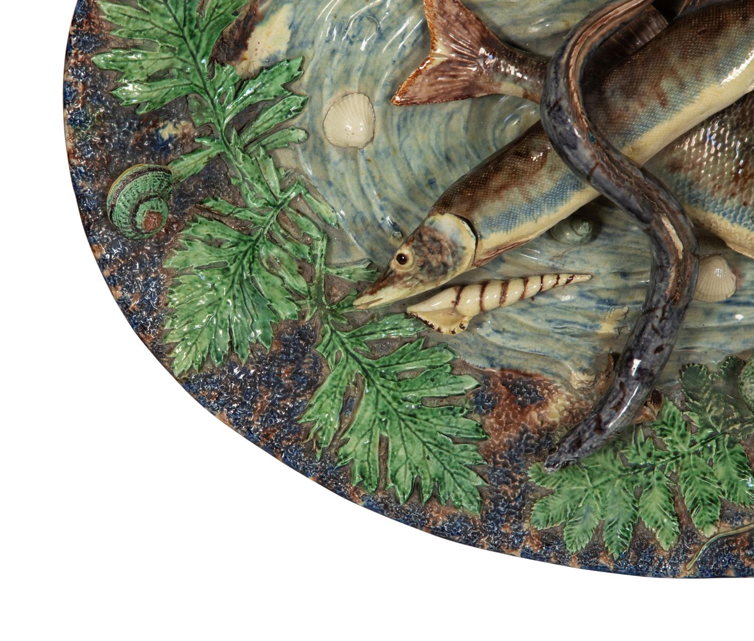 A Large Majolica Plate in the Style of Palissy