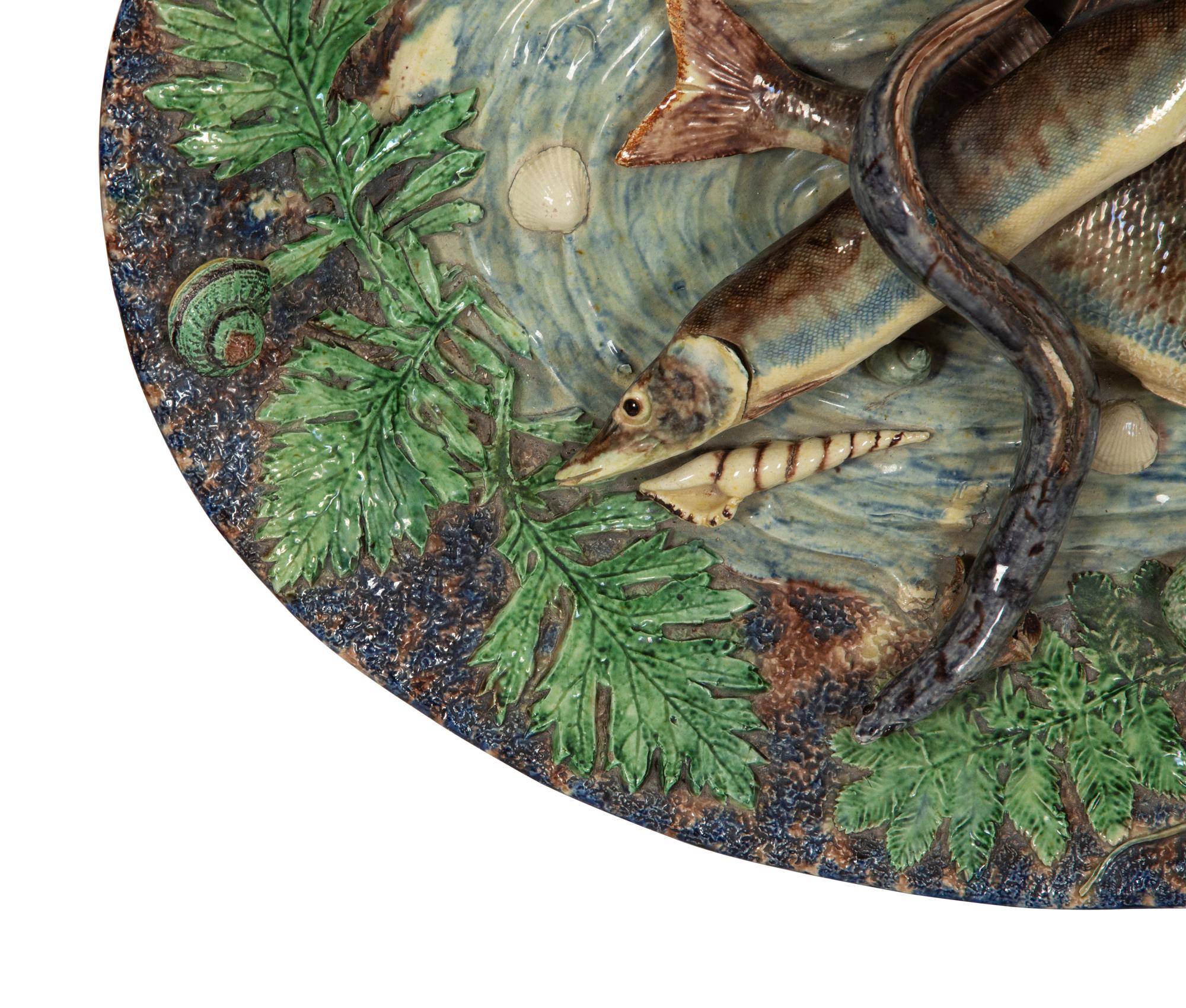 A Large Majolica Plate in the Style of Palissy