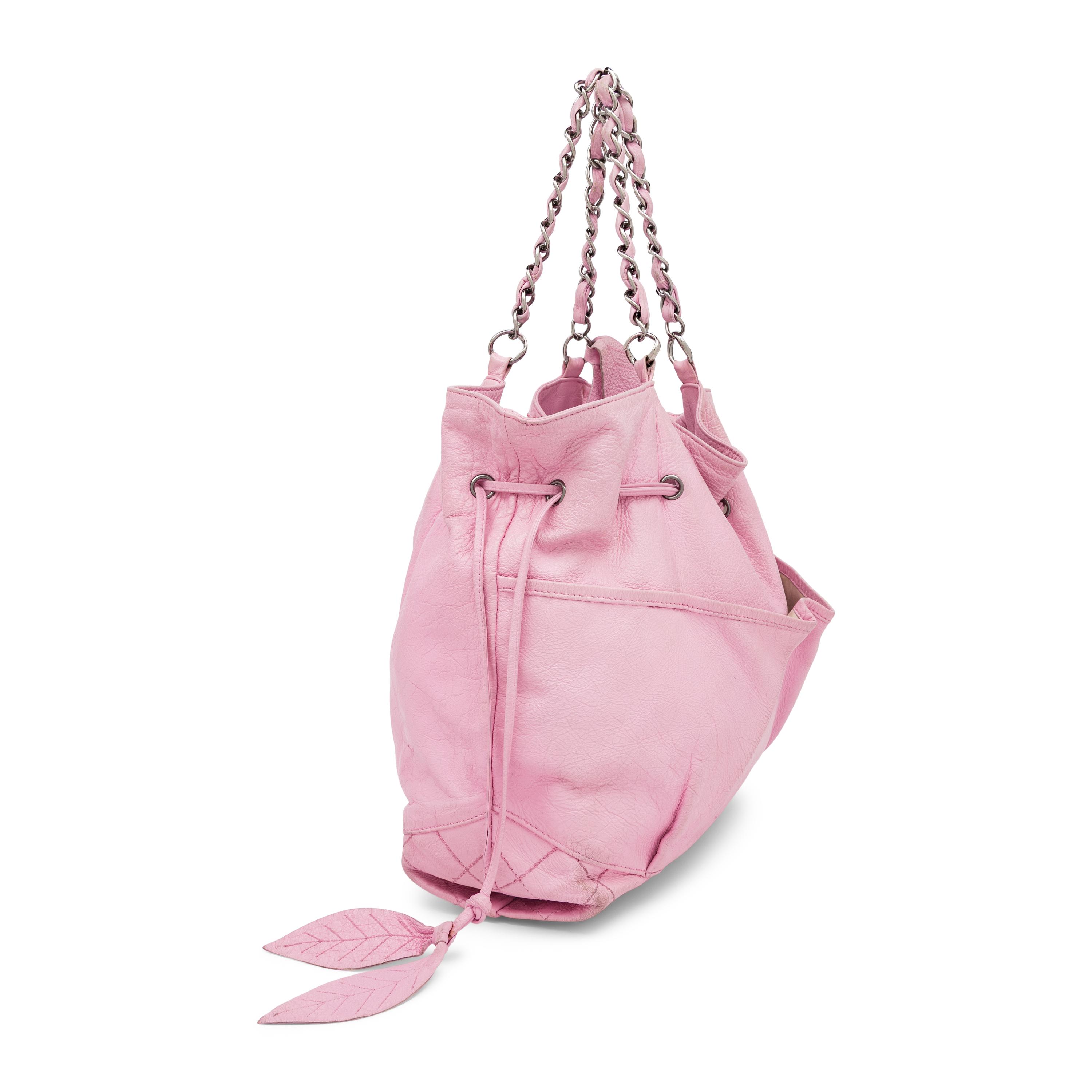 Chanel, Pink Leather Drawstring Tote