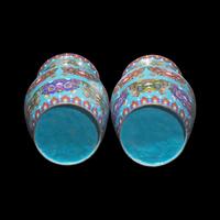 A Pair of Chinese Cloisonne Vases, 20th Century 近代 掐絲琺琅仿古瓶一對