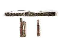 Blackfeet Tacked Belt, with Knife Sheath and Whetstone Case