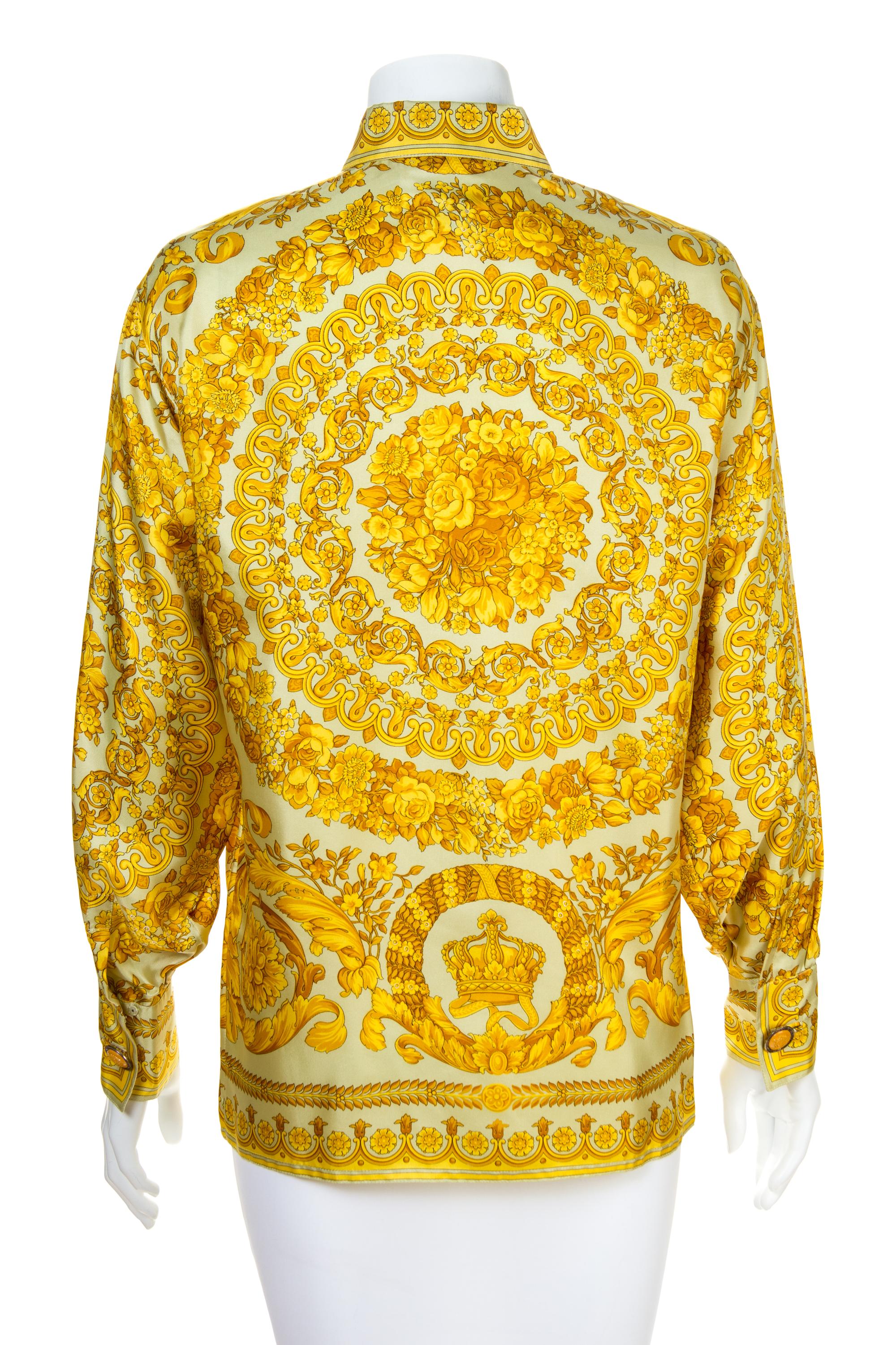 A Gianni Versace Silk Print Shirt, Size 42.