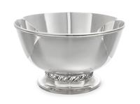 An American Silver Centerpiece Bowl, Alphonse LaPaglia for International Silver Co., Meriden, CT, 20th Century, the openwork foot with