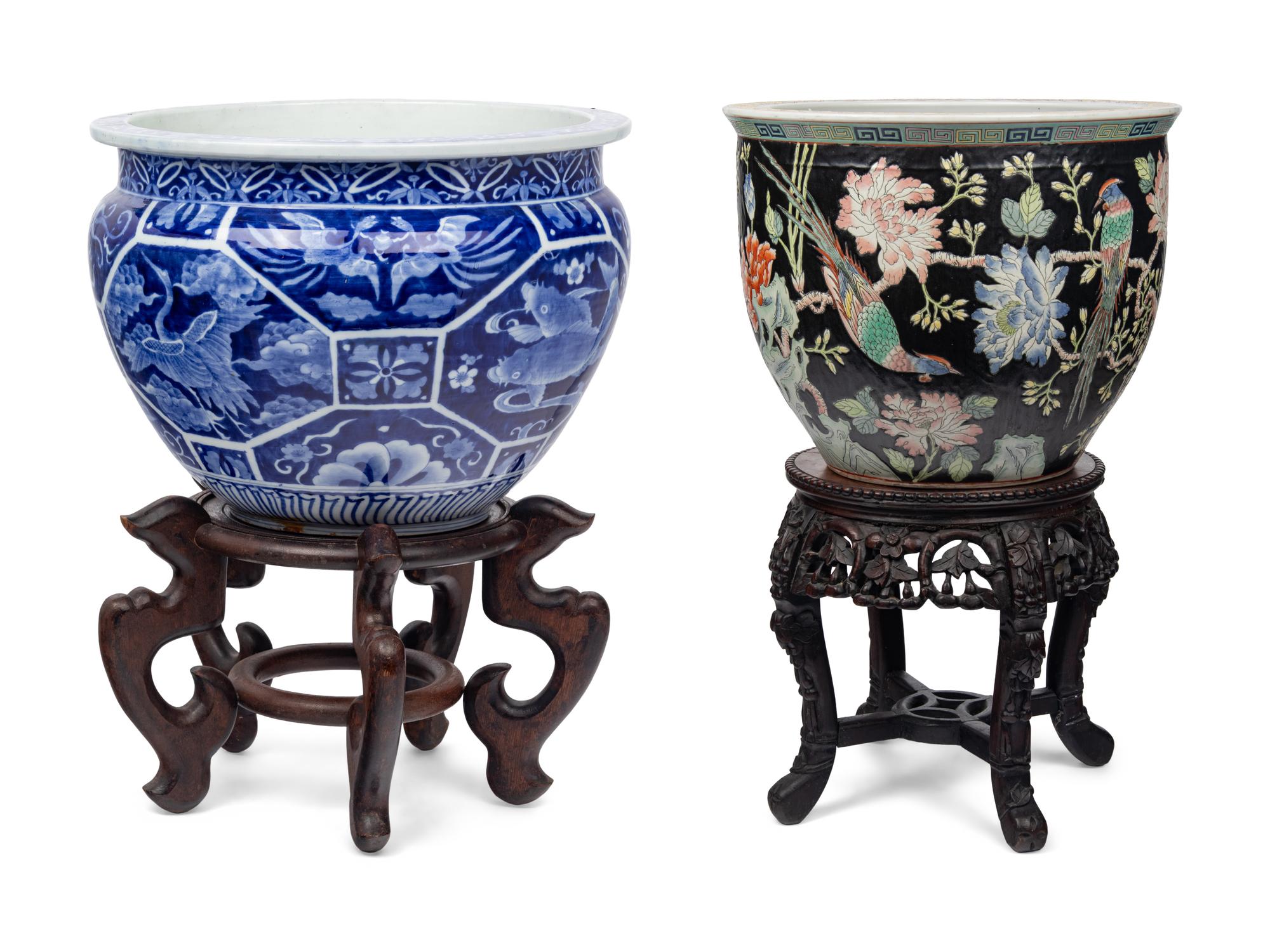 Two Chinese Export Porcelain Jardinières