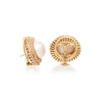 MABÉ PEARL AND DIAMOND EARRINGS