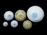 A Set of Six Chinese Famille Rose Eggshell Porcelain Bowls