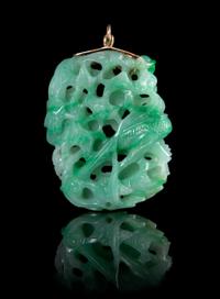 A Jadeite Pendant Length 1 7/8 inches.