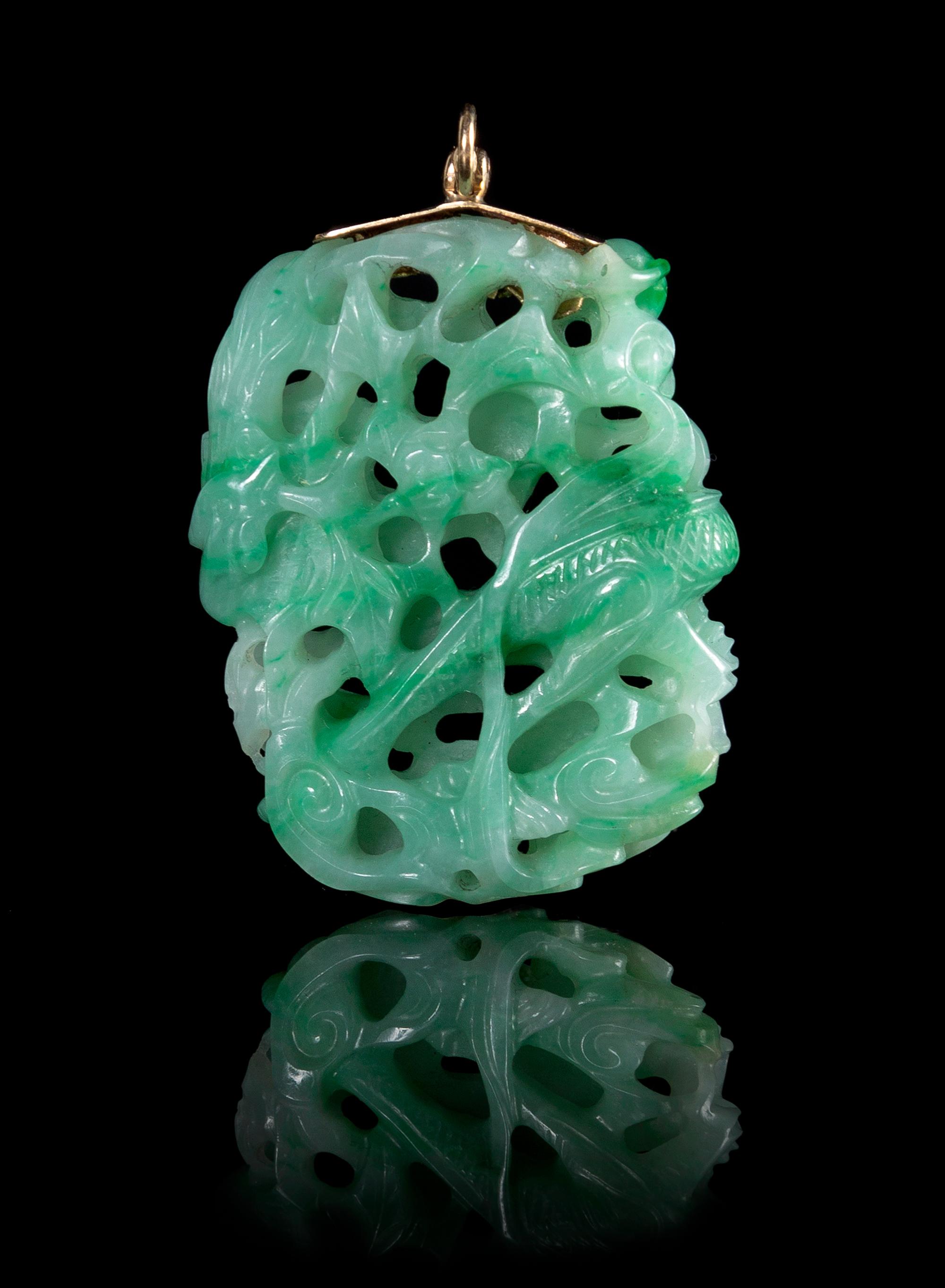 A Jadeite Pendant Length 1 7/8 inches.