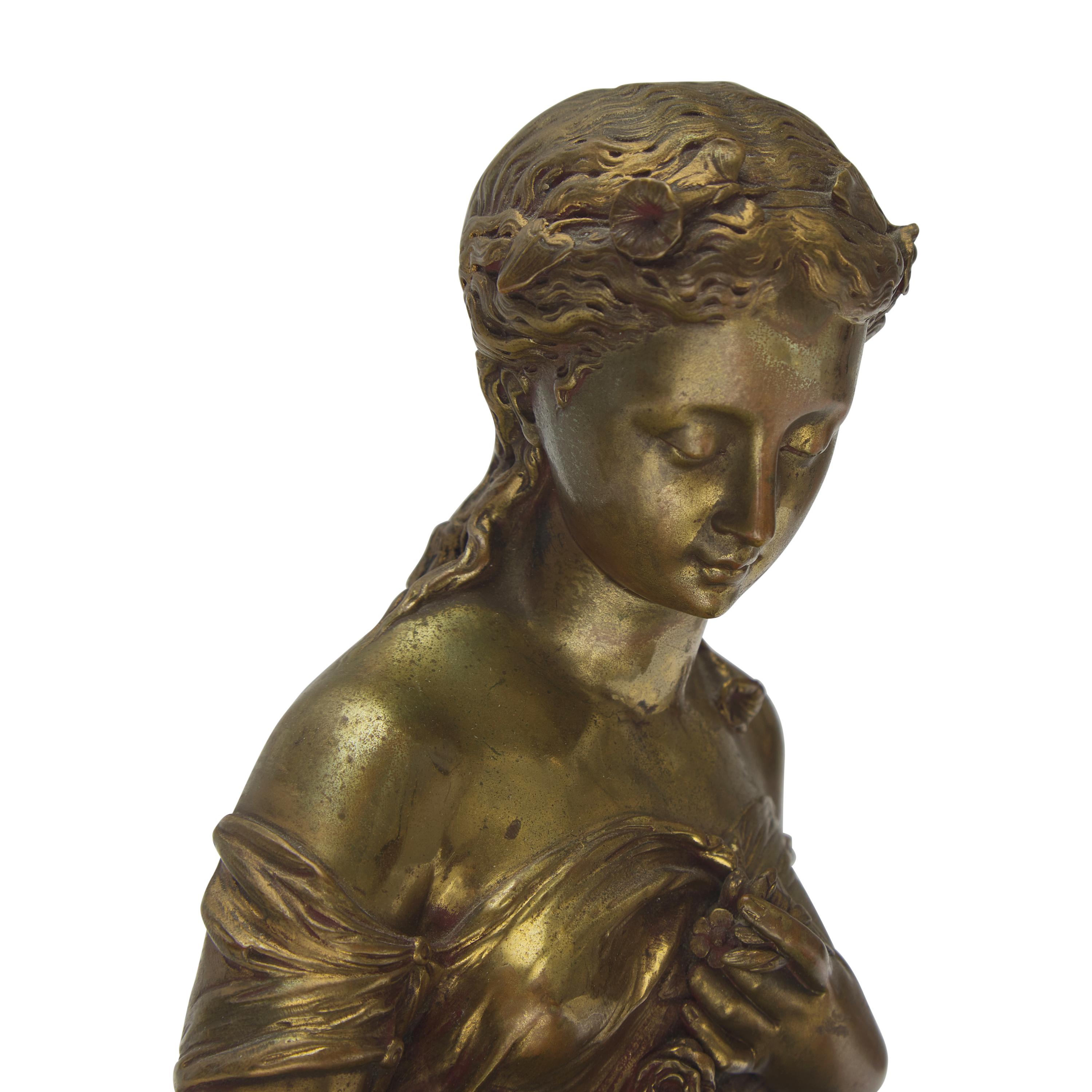 After Jean-Louis Gregoire (French, 1840-1890), A Patinated Bronze Figure of a Seated Classical Lady