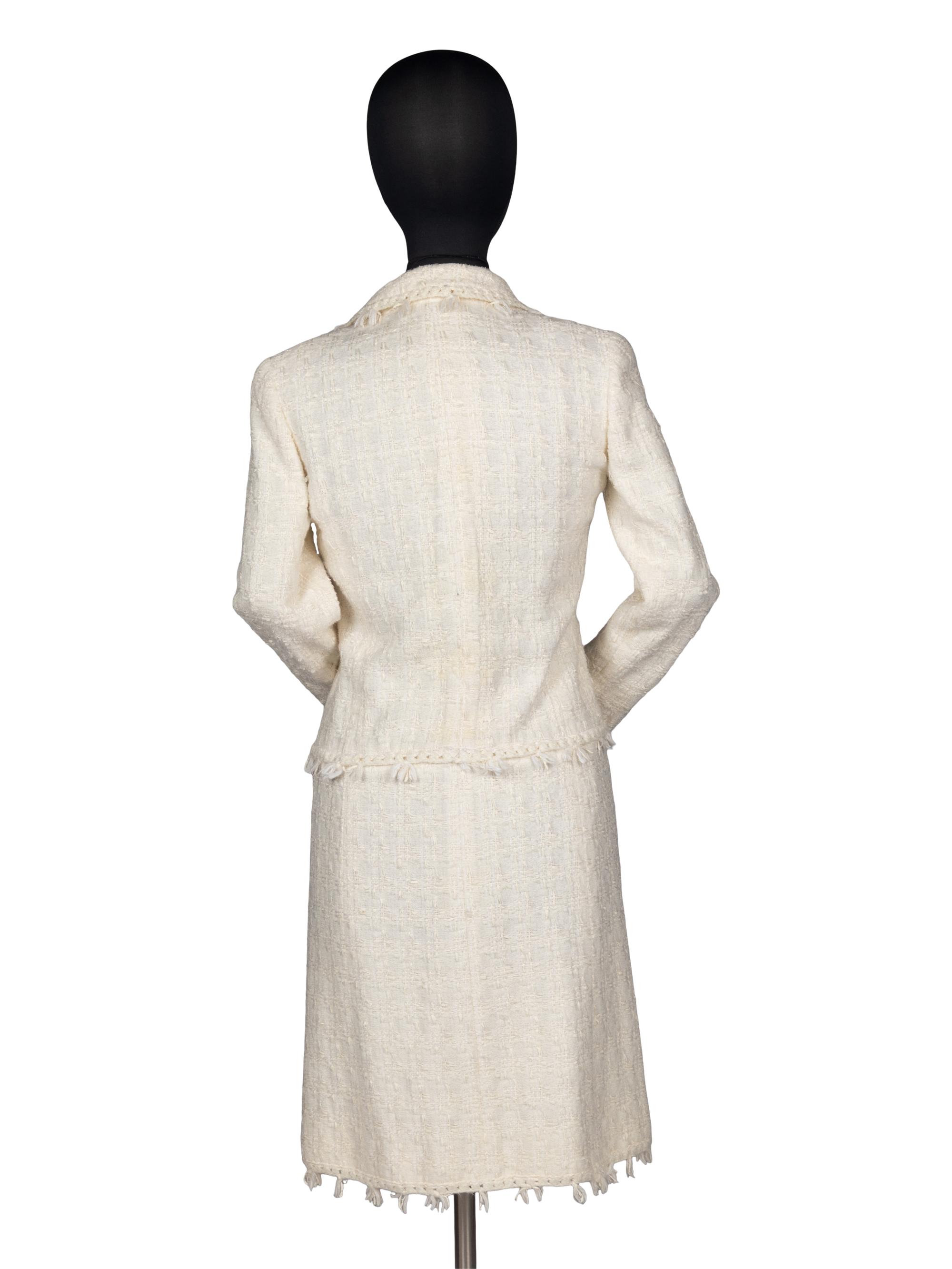 Chanel White Tweed Dress
