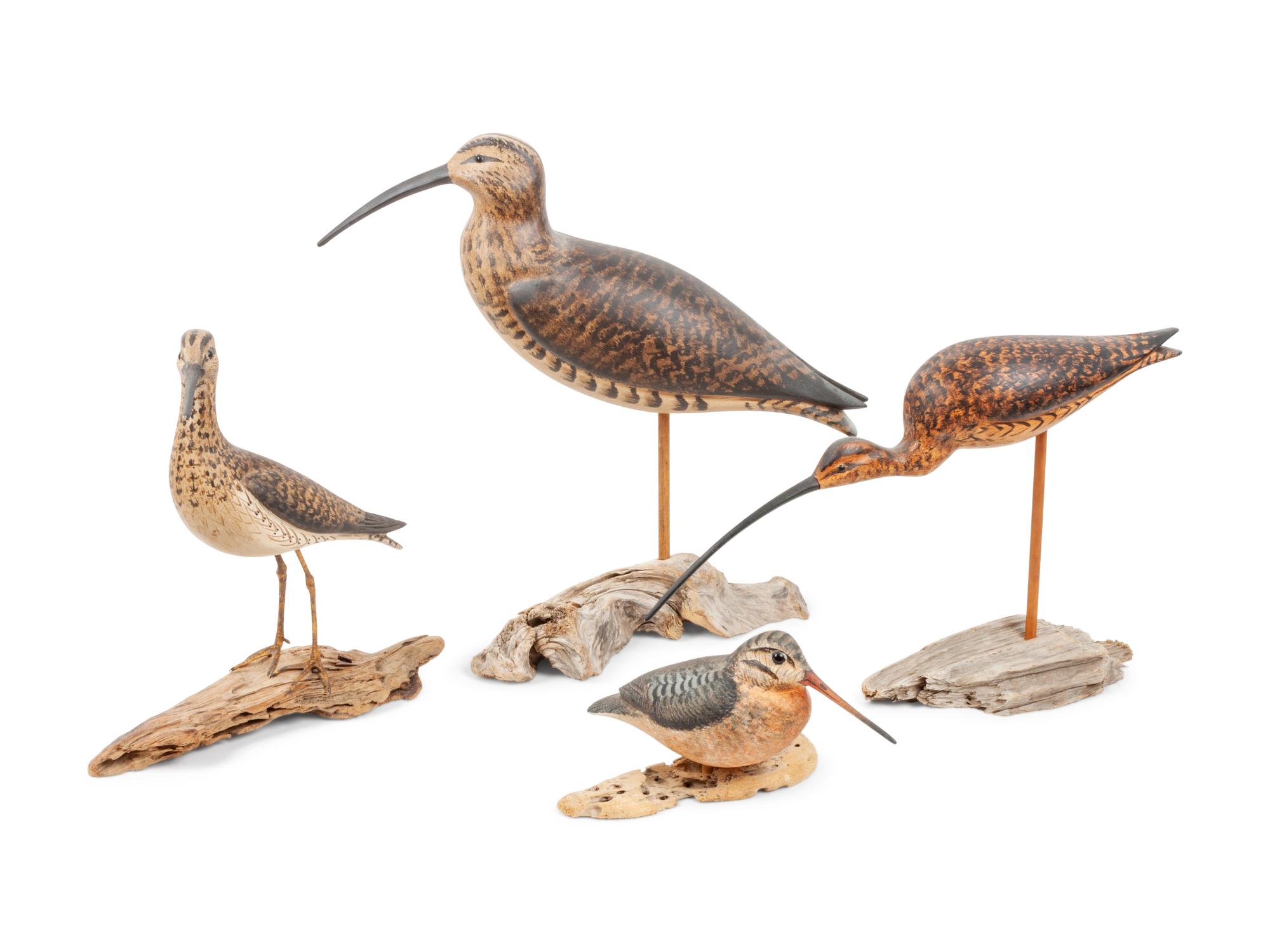 Eight Carved Polychrome Painted Shorebird Decoys