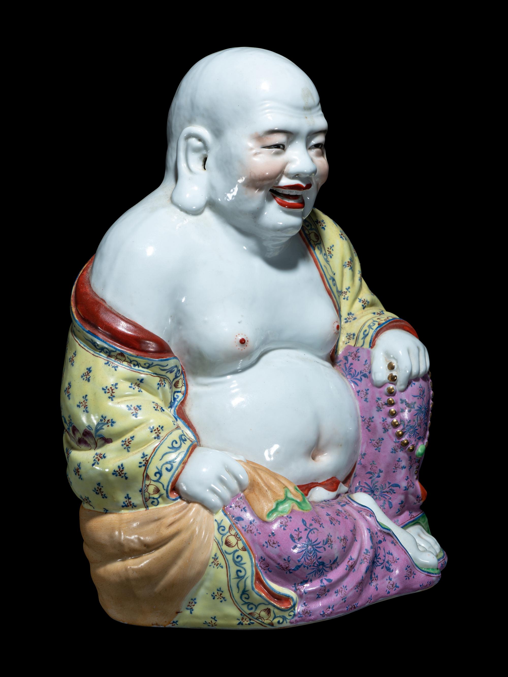 Two Chinese Famille Rose Porcelain Figures of Immortals