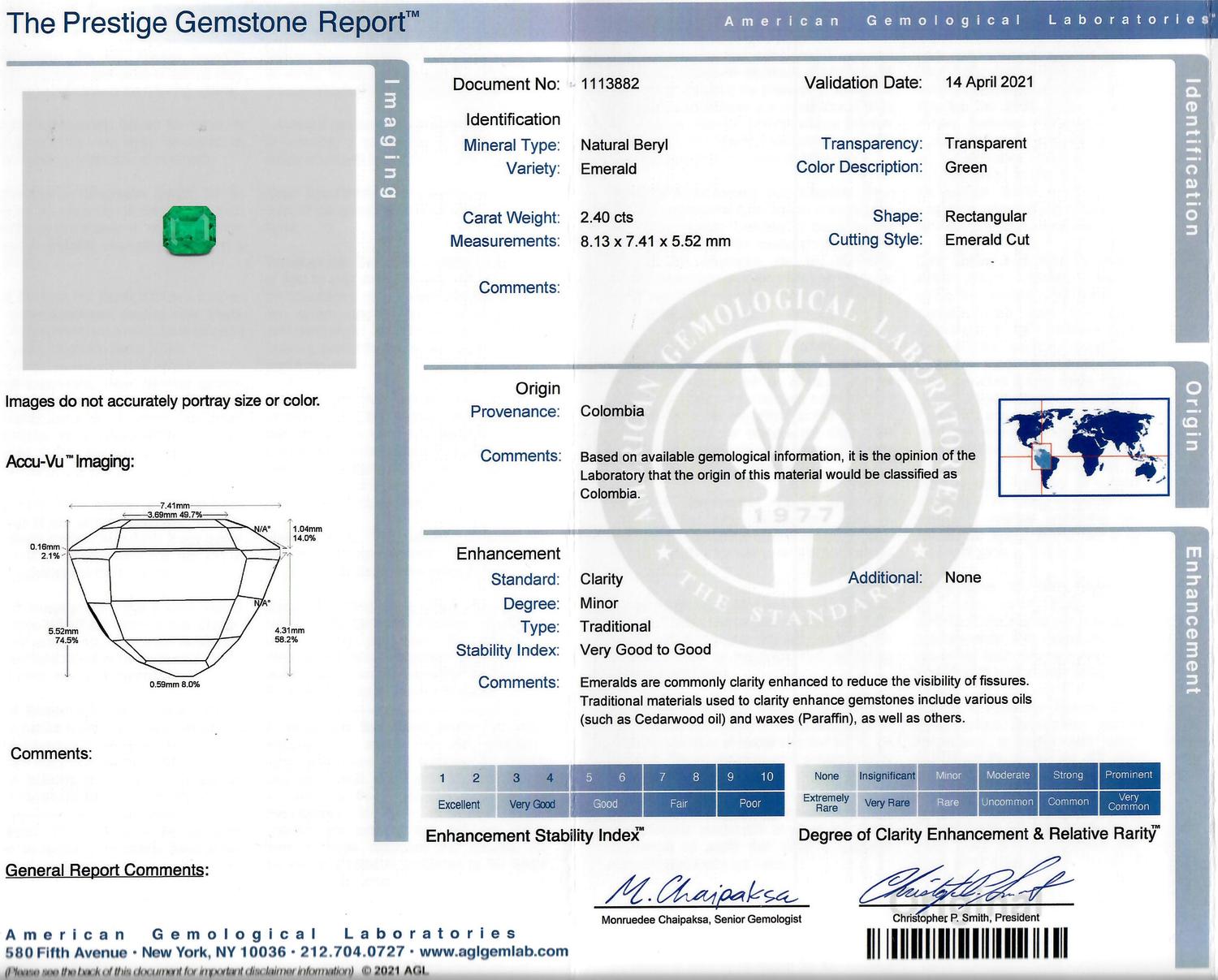 2.40 CARAT EMERALD CUT COLOMBIAN EMERALD