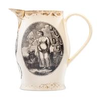 A Liverpool Transfer-Printed Creamware 'Emblem of America / Washington in Glory' Pitcher
