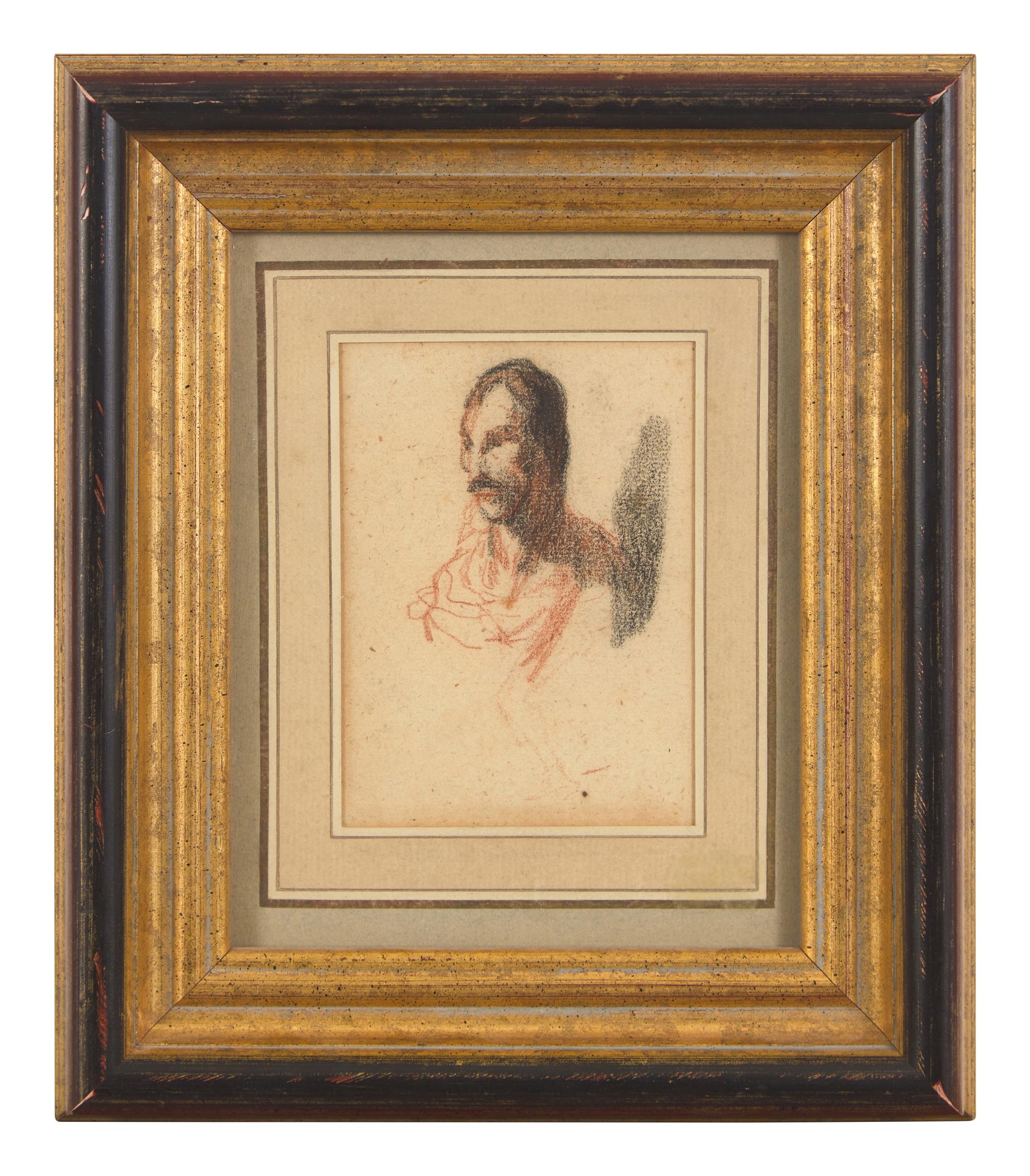 Portrait d'Homme de Profil; with Études Verso (A Double-Sided Work)