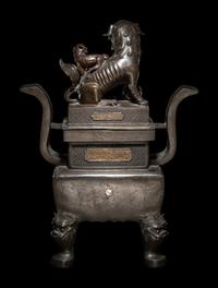 A Chinese Bronze 'Lion' Incense Burner