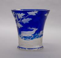 A Bohemian Cut-to-Clear Glass Vase, Height 7 1/4 inches.