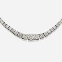 A diamond and white gold rivière necklace