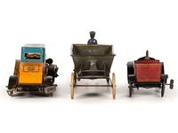 Three Painted Tin Vehicles