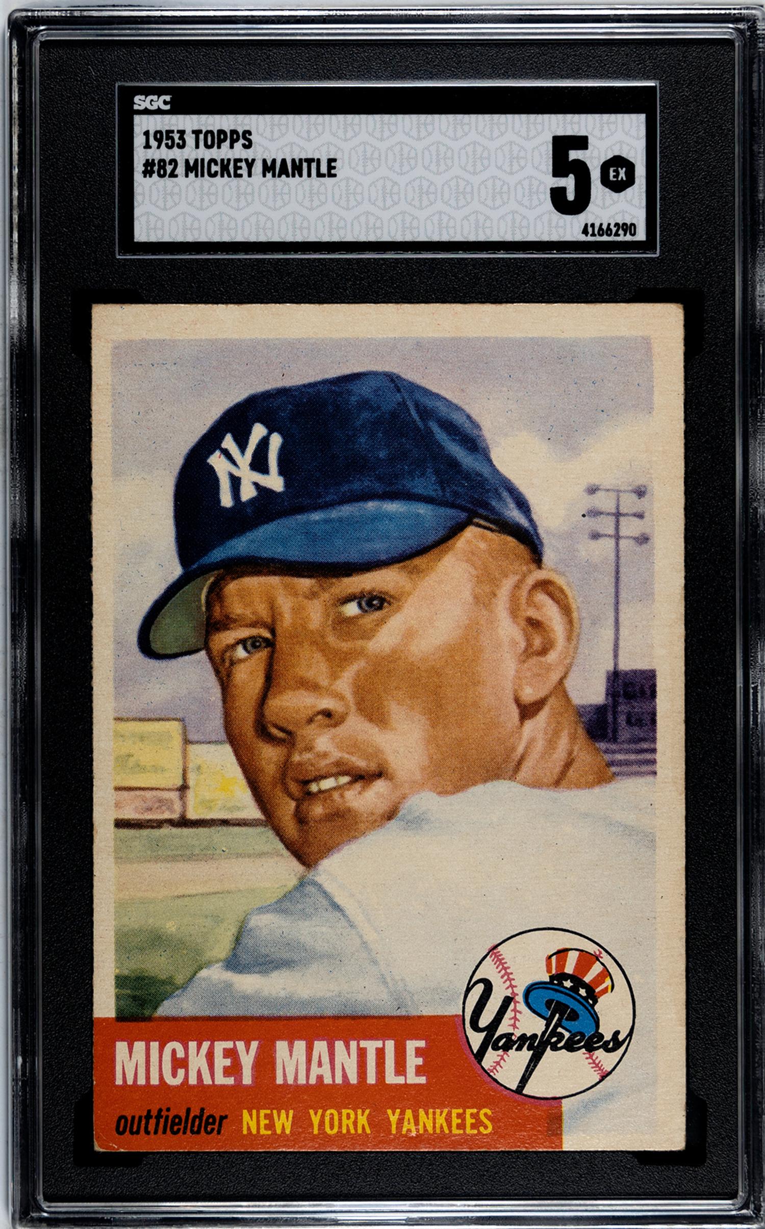 A 1953 Topps Mickey Mantle Baseball Card No. 82 (SGC 5 EX)