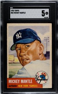 A 1953 Topps Mickey Mantle Baseball Card No. 82 (SGC 5 EX)