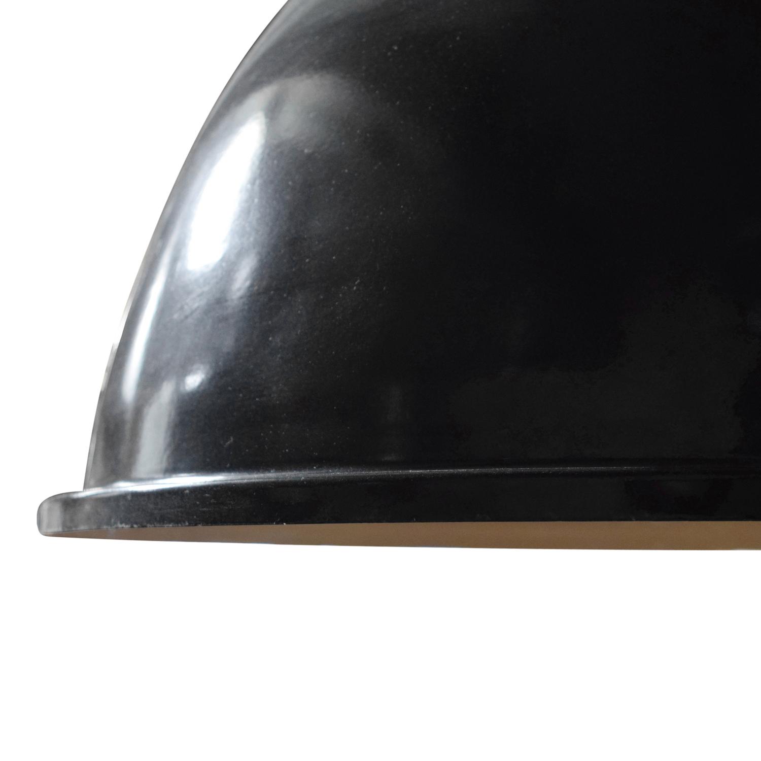 A Set of Three Enameled Steel Industrial Light Fixtures 18.5" W x 18.5" D x 23" H — United States, Circa 1950