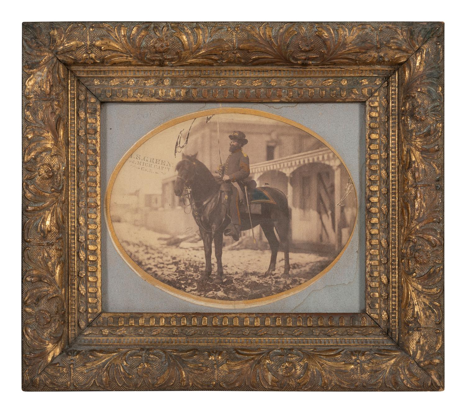 A Civil War Oval Albumen Photograph of Michigan Cavalry Officer Horace S. Green